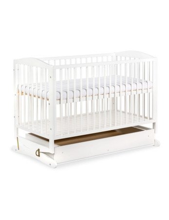 KLUPŚ HENRY / RADEK lopšys baltas + stalčius 120x60-Kūdikių lovytės-Kūdikių lovytės ir čiužiniai