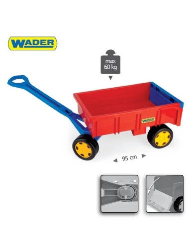WADER 10950 Milžiniškas vežimėlis/priekaba raudonos spalvos