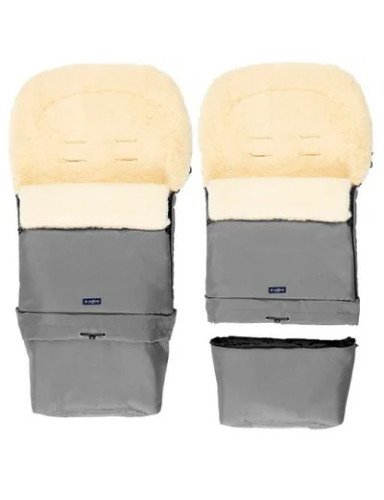 WOMAR S20 SLEEP&GROW Vežimėlio miegmaišis multi arctic natural wool grey