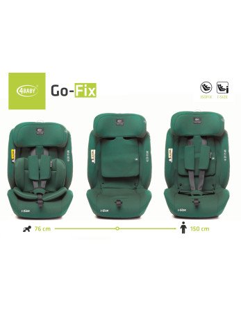 4 BABY GO-FIX Automobilinė kėdutė 76-150cm Tamsiai žalia I dydžio-0-36 kg-Automobilinės kėdutės