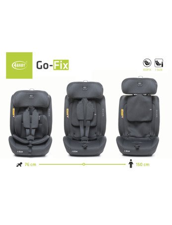 4 BABY GO-FIX Automobilinė kėdutė 76-150cm GRAPHITE I-SIZE-0-36 kg-Automobilinės kėdutės