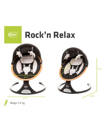 4 BABY Kūdikių sūpynės ROCK'N RELAX XXIV BLACK-Kūdikių sūpynės-Gultukai