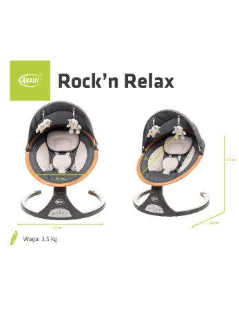 4 BABY kūdikių sūpynės ROCK'N RELAX XXIV GREY-Kūdikių sūpynės-Gultukai