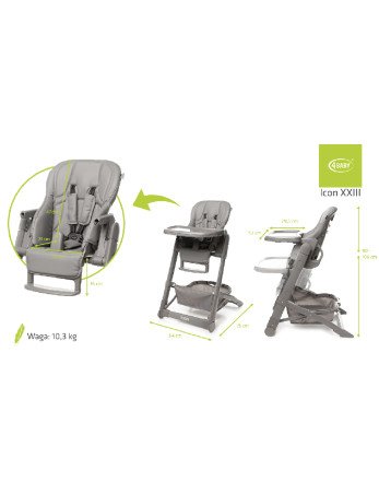 4 BABY Maitinimo kėdutė ICON pilka-Maitinimo kėdutės-Vaiko kambarys