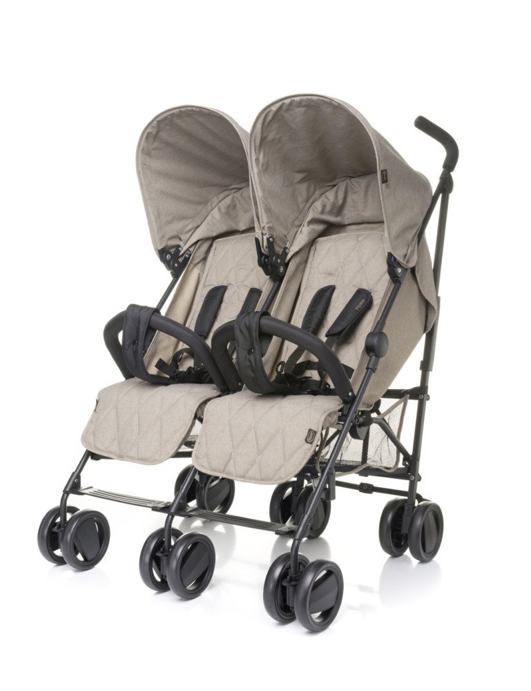 4 BABY vežimėlis TWINS BEIGE-Dvynukų, trynukų vežimėliai-Vežimėliai ir nešioklės