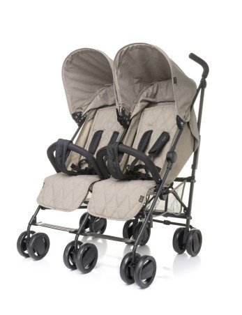4 BABY vežimėlis TWINS BEIGE-Dvynukų, trynukų vežimėliai-Vežimėliai ir nešioklės