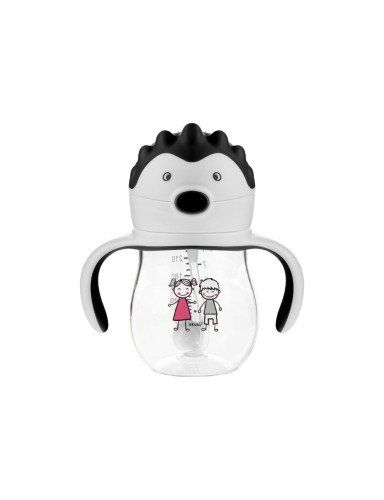 AKUKU A0034 Buteliukas su šiaudeliu ir svarmeniu GREY