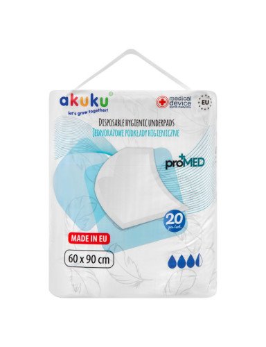 AKUKU A0144 vienkartiniai higieniniai įklotai 60x90 cm proMED 20 vnt