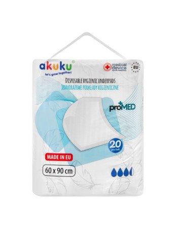 AKUKU A0144 vienkartiniai higieniniai įklotai 60x90 cm proMED 20 vnt