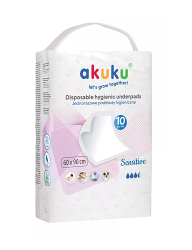 AKUKU A0501 Vienkartinis įdėklas 60x90 cm SENSITIVE 10 vnt