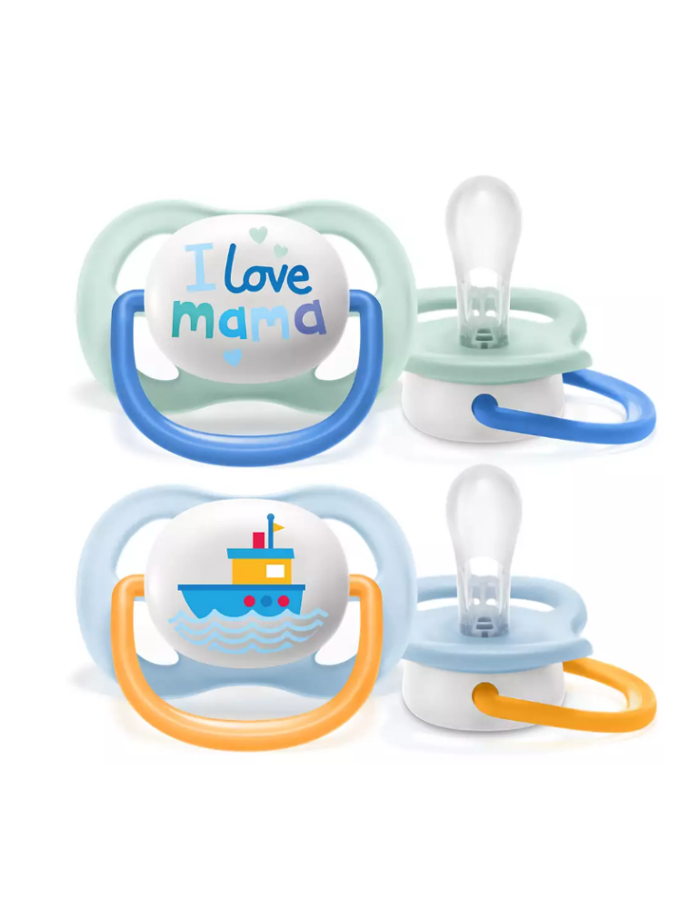 AVENT SCF080/01 Ultra Air Happy manekenas 0-6M berniukas I love mama/laivas