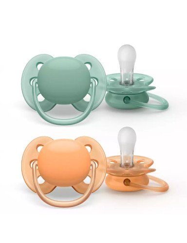 AVENT SCF091/03 "Ultra Soft" 0-6 m žalias/oranžinis čiulptukas