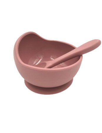 BABY 01140 Silikoninis dubenėlis su siurbtuku ir šaukštu Lilac