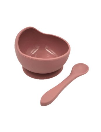 BABY 01140 Silikoninis dubenėlis su siurbtuku ir šaukštu Lilac