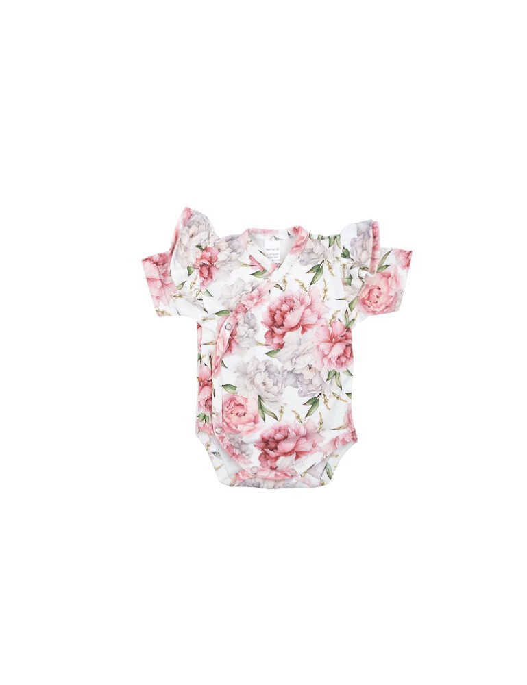 BABY 01206 Kūdikių kostiumėlis trumpomis rankovėmis Peonie 56/62