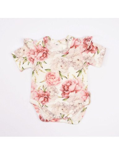 BABY 01207 Kūdikių kostiumėlis trumpomis rankovėmis Peonie 68/74