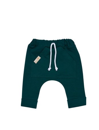 BABY 01306 Berniukiškos kelnės su maišais butelio žalumo 80/86