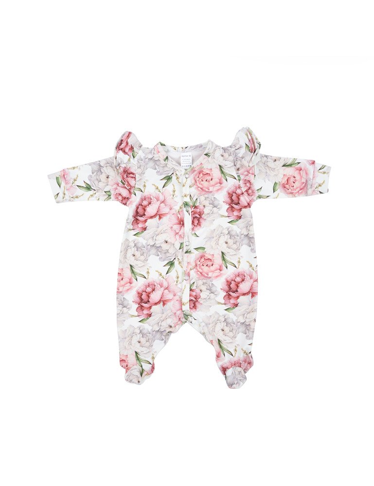 BABY 01332 Kūdikių pižama ilgomis rankovėmis Peonies 56/62
