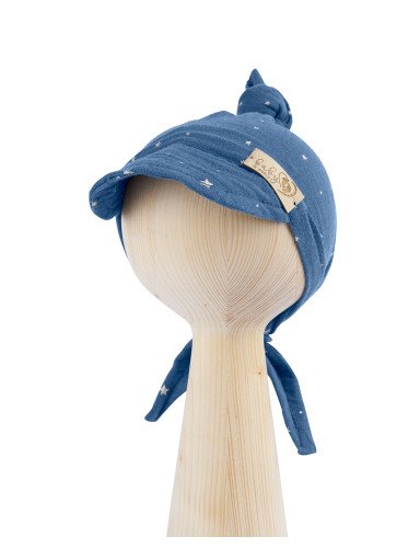 BABY 01346 Muslino šalikas Stars Navy Blue