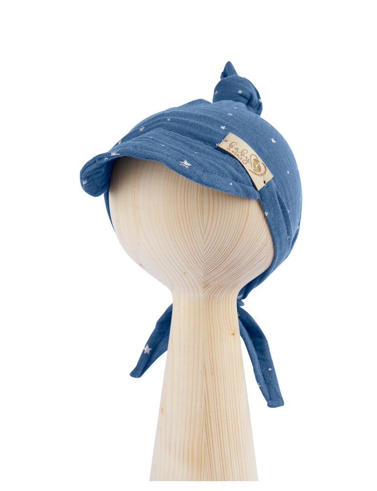 BABY 01346 Muslino šalikas Stars Navy Blue