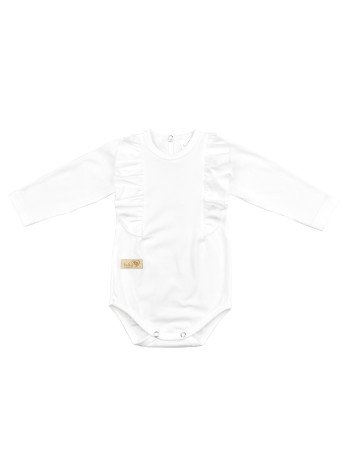 BABY 01379 Kūdikių kostiumėlis ilgomis rankovėmis su raukinukais Ecru 80/86
