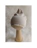 BABY 01583 Kūdikių kepuraitė su ausytėmis, trikotažinė, smėlio spalvos, 6-9 m
