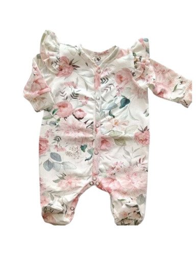 BABY 01595 Kūdikių pižama ilgomis rankovėmis Pastelinės rožės 56/62