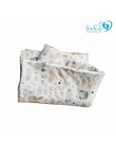 BABY 01628 Antklodė ir pagalvė 135x100 40x60 Owl Glade