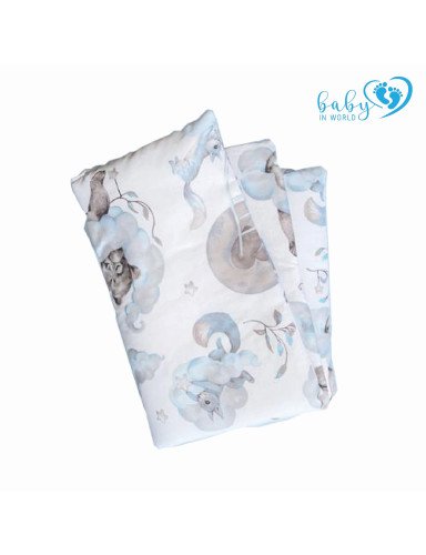 BABY 01629 Antklodė ir pagalvė 135x100 40x60 Meškiukas Mėlyna