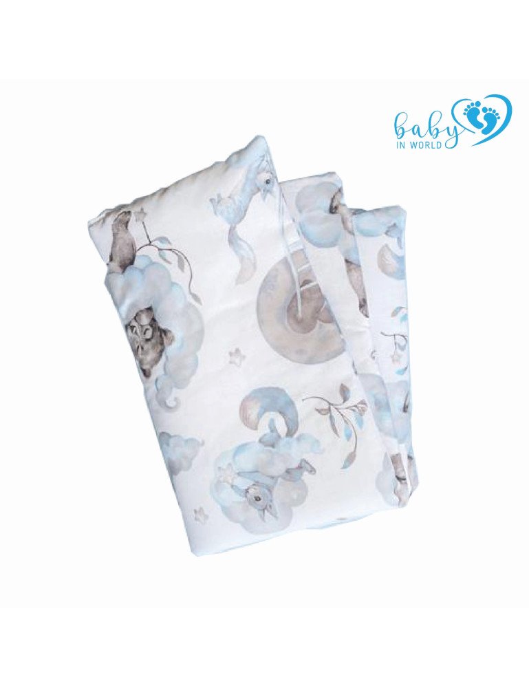 BABY 01629 Antklodė ir pagalvė 135x100 40x60 Meškiukas Mėlyna