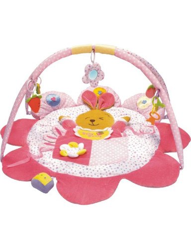 BABY MIX 45511 Mokomasis gyvūnų kilimėlis (rožinis triušis)