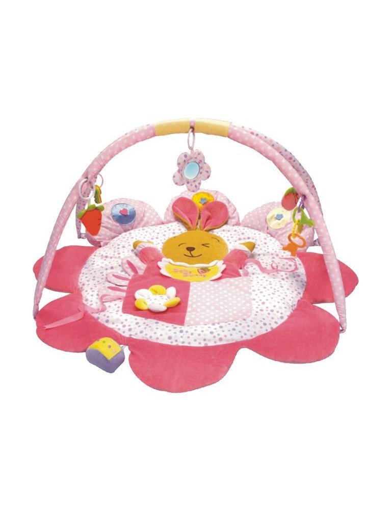 BABY MIX 45511 Mokomasis gyvūnų kilimėlis (rožinis triušis)