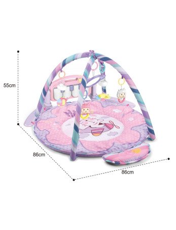 BABY MIX 46211 Mokomasis kilimėlis su pianinu "Safari" rožinės spalvos