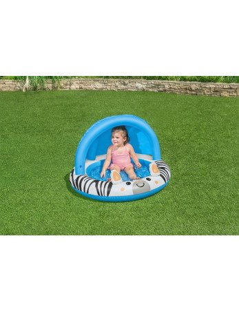 BESTWAY 52559 Zebra 97x66 pripučiamas lopšys su stogeliu ir pripučiamu dugnu