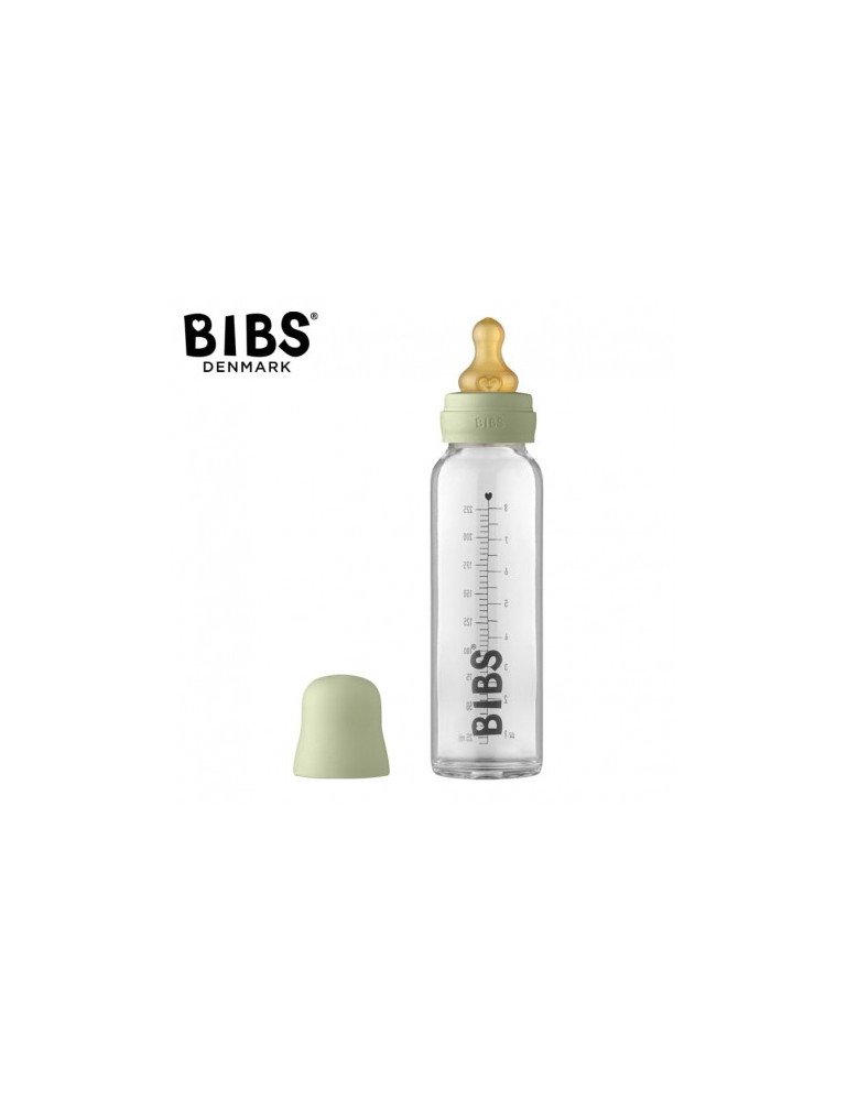 BIBS 5014250 Stiklinis buteliukas su antikolikine apsauga 225 ml Šalavijas