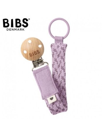 BIBS 9401111 PACIFIER BRAID manekeno etiketė 100% GOTS ekologiška medvilnė Sky/Mauve