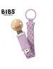 BIBS 9401111 PACIFIER BRAID manekeno etiketė 100% GOTS ekologiška medvilnė Sky/Mauve