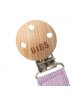 BIBS 9401111 PACIFIER BRAID manekeno etiketė 100% GOTS ekologiška medvilnė Sky/Mauve