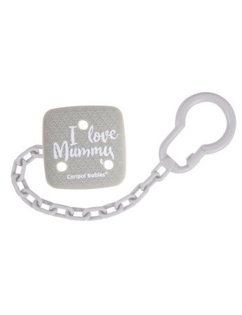 CANPOL 2/434 Čiulptuko grandinėlė Love Mummy pilka
