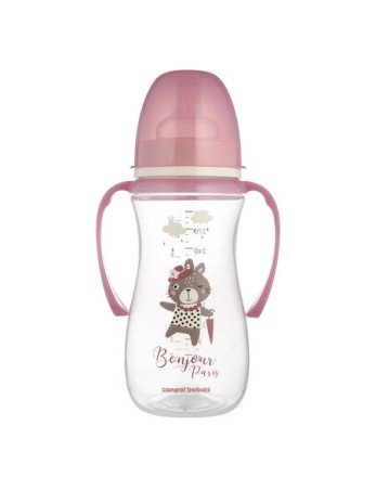 CANPOL 35/241 Antikolikinis buteliukas 300 ml EasyStart Bonjour Paris rožinis