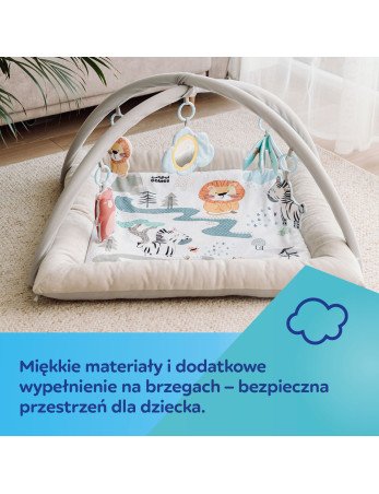 CANPOL 81/101 Pliušinis lavinimo kilimėlis su irklentėmis kūdikiams 0m+ SAFARI