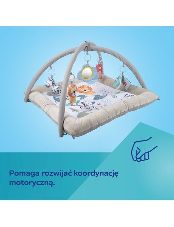 CANPOL 81/101 Pliušinis lavinimo kilimėlis su irklentėmis kūdikiams 0m+ SAFARI