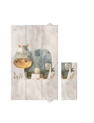 CEBA 307-000-780 Sulankstomas didelis 50x80 dydžio pervystymo kilimėlis Basic Cosy Hippo-Vystymo lentos ir paklotai-Baldai ir ki