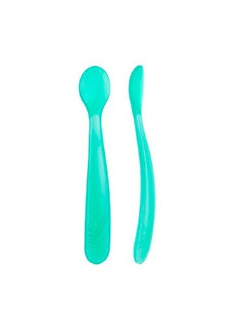 CHICCO 00006828210000 Minkšti silikoniniai šaukšteliai 6 m + 2 vnt. mėlyni