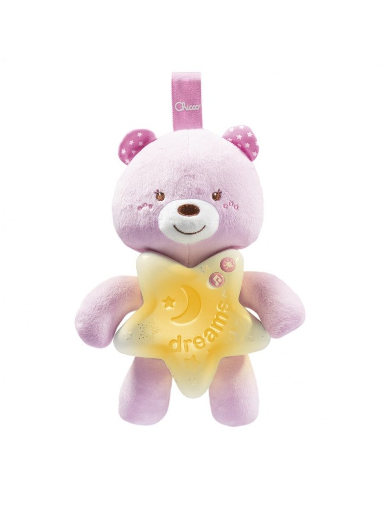 CHICCO 00009156100000 Meškiukas prieš miegą rožinės spalvos