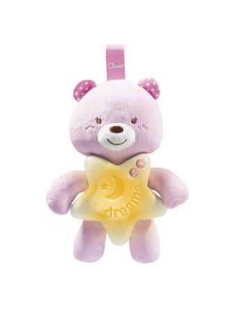 CHICCO 00009156100000 Meškiukas prieš miegą rožinės spalvos