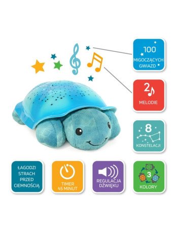 "Cloud B" CLTT-7323-T2 N10/202 Naktinis šviestuvas + muzikinė dėžutė "Turtle blue 2in1