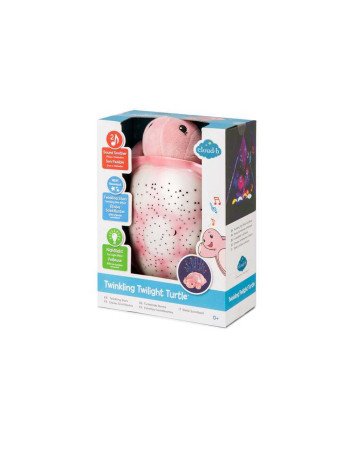 "Cloud B" CLTT-7323-T2P N10/20 Naktinis šviestuvas + muzikinė dėžutė "Turtle pink 2in1