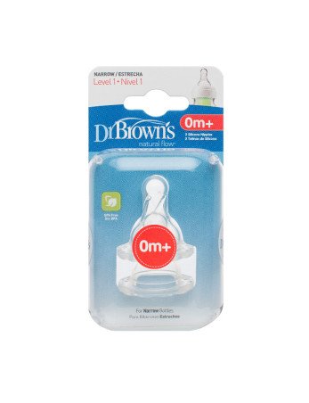 Dr.Browns 302 Silikoninis čiulptukas buteliukui Standartinis 1 lygis 2 pakuotės