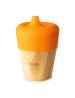 ECORASCALS 190 ml bambuko puodelis su silikoniniu dangteliu, oranžinės spalvos